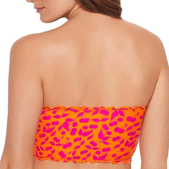 Salt &‎ Cove Cherry on Top Smocked Bandeau Bikini Set Orange Pink XS - Picture 7 of 15